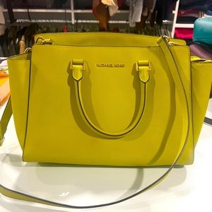 Neon Michael Kors Handbag with crossbody strap